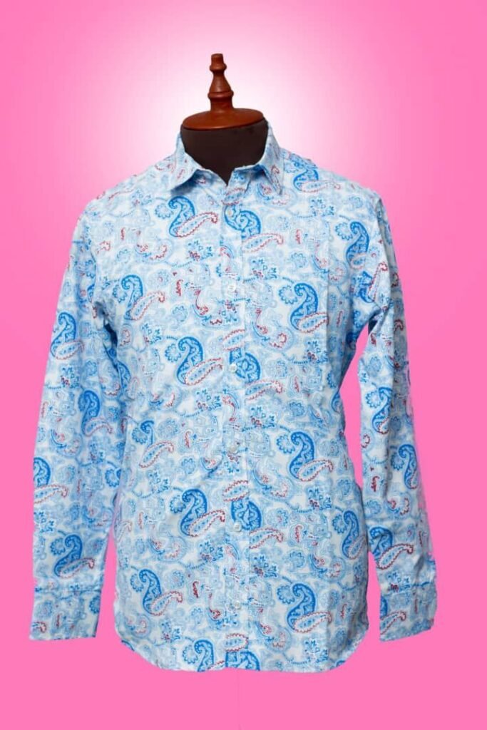 Men’s Long Sleeve Shirt – (Paisley Pattern)